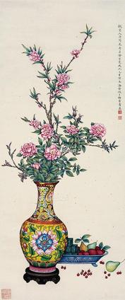  清供 立轴 绢本