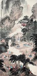  西园雅集图 立轴 纸本