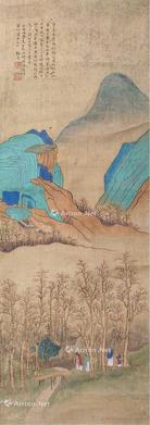  清绿山水 立轴 设色纸本
