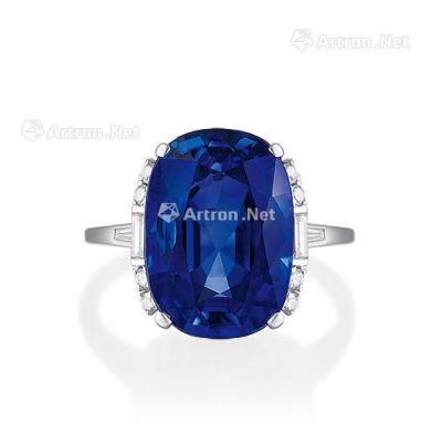  11.63克拉 天然「缅甸」蓝宝石 配 钻石 戒指，未经加热