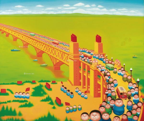  2008年作 那些红色年代—桥 油彩 画布