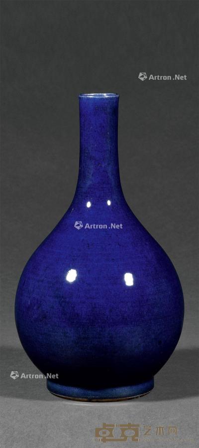 * 清乾隆 茄皮紫釉胆瓶 高31.2cm