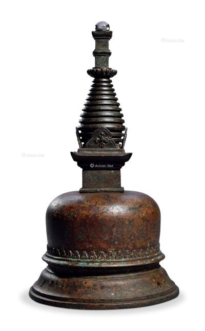  16世纪 尼泊尔合金铜佛塔