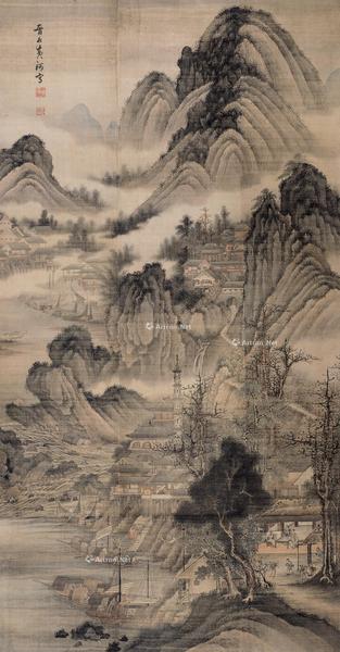 秋居图 立轴 设色绢本