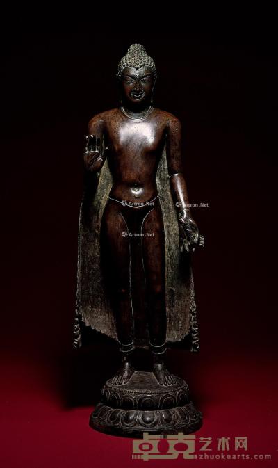 9世纪 合金铜释迦牟尼佛陀立像 高69cm