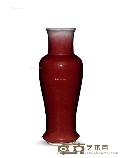  清康熙 郎窑红釉观音瓶 高42cm