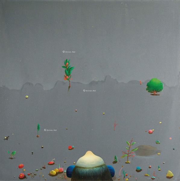  2009年作 流星 最后只好躺下来 油彩 画布