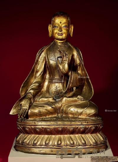  15世纪 铜贡嘎宁波 高30cm