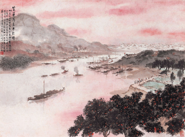  1964年作 芙蓉国里尽朝晖 立轴 设色纸本