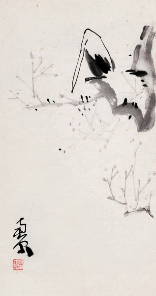  独立寒秋 镜心 水墨纸本