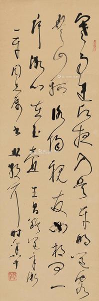  草书王昌龄《芙蓉楼送辛渐》 立轴 水墨纸本