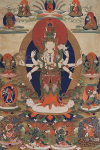  19世纪 藏东勉萨 十一面八臂观音