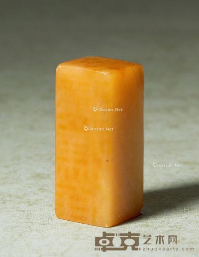  清 田黄六面平章料 3.3×1.5×1.5cm；重17.1g