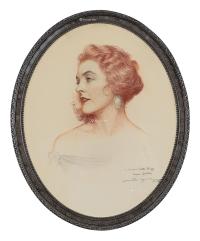  1923年作 女子肖像 炭笔素描