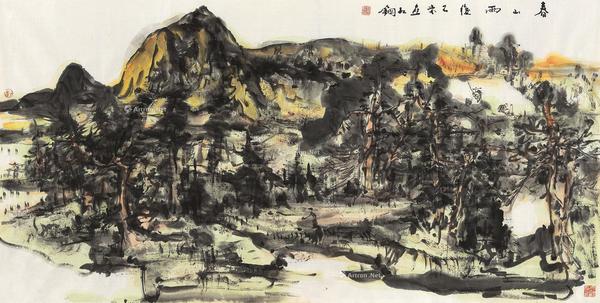  2015年作 春山雨后 镜心 设色纸本