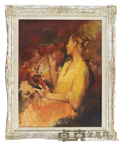  女子肖像 布面油画 72×56.5cm