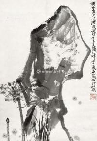  壬子（1972年）作 西湖小景 立轴 水墨纸本