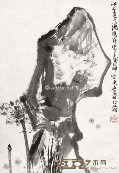  壬子（1972年）作 西湖小景 立轴 水墨纸本 67.7×47cm