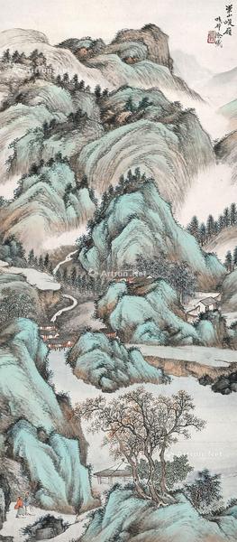  崇山峻岭 立轴 设色纸本