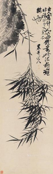  墨竹 立轴 水墨纸本