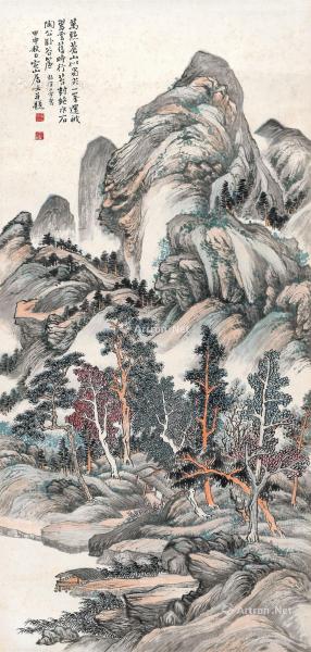  甲申（1944年）作 空山积翠 立轴 设色纸本