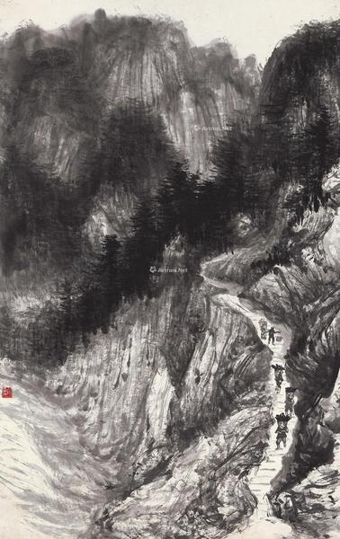  山路 立轴 设色纸本