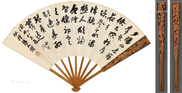  孟浩然诗 疏影寒香 成扇 水墨纸本、设色纸本