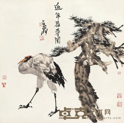  延年益寿图 镜心 设色纸本 69×69cm