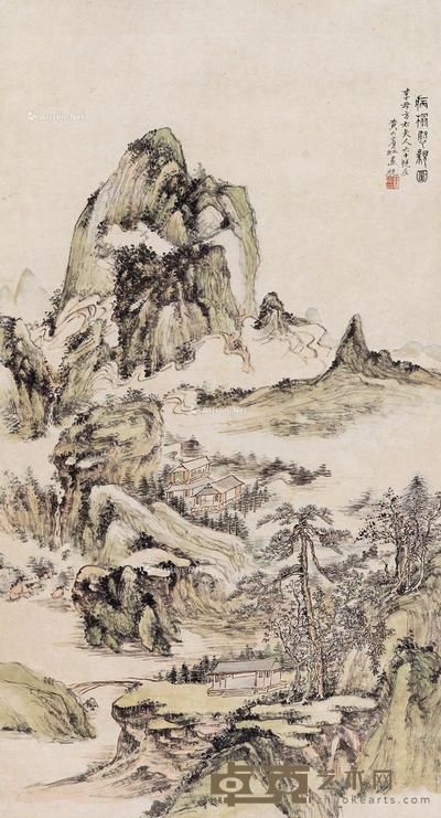 病榻慰亲图 立轴 设色纸本 85×46cm