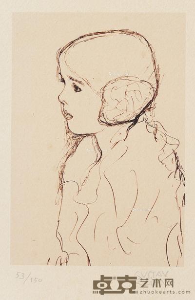  小女孩 丝网版画 17×12cm