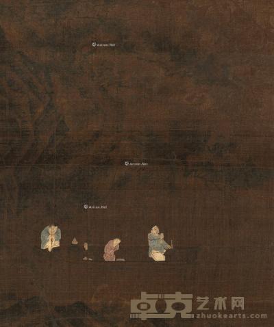  山水人物 镜心 设色绢本 43.5×36cm