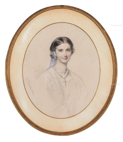  1864年作 夏洛特·海伦娜肖像 纸本色粉