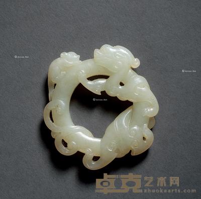  清中期 白玉子辰佩 直径6.2cm