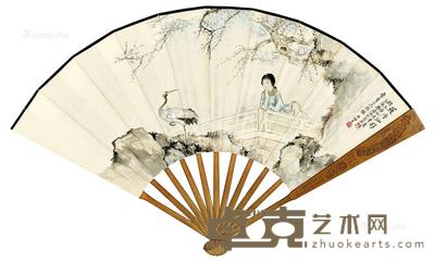  罗浮仙影 何绍基《金陵杂述》三首 成扇 设色纸本 19.5×55cm