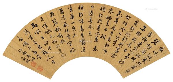 行书江南春 镜心 水墨金笺