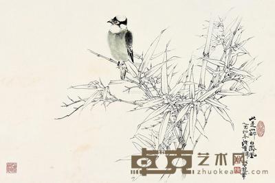 乙酉(2005)年作 此是仙都白凤凰 镜片 设色纸本 46×68cm