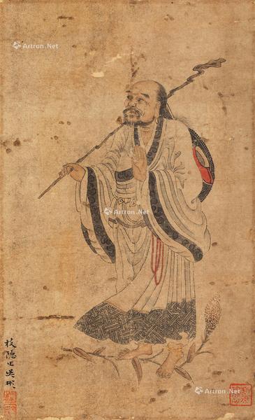  达摩 镜片 纸本