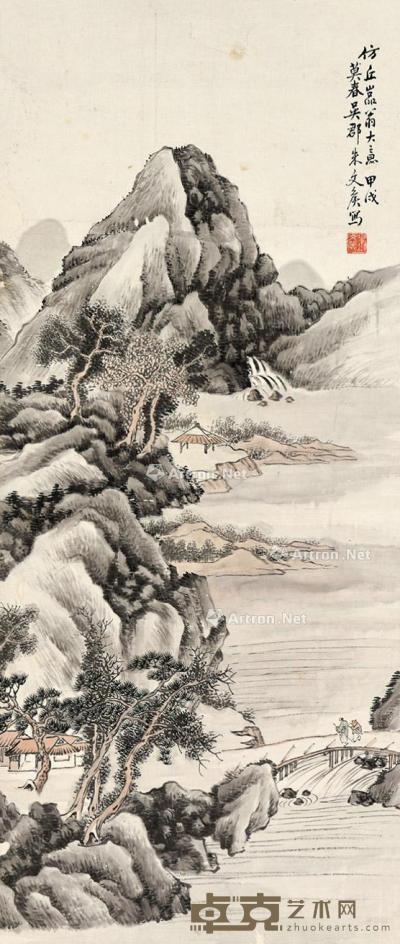 甲戌（1934）年作 仿丘岩翁大意 立轴 设色纸本 100×43cm