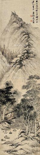  深山幽居图 立轴 设色纸本
