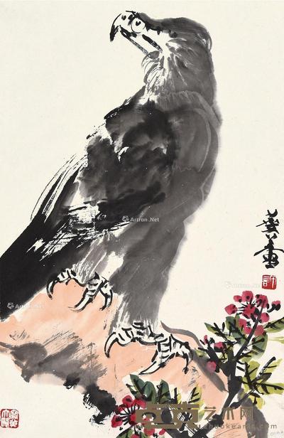  雄鹰 镜片 设色纸本 68×44cm