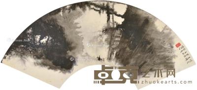  癸酉（1993）年作 倦客天涯 镜框 水墨纸本 18.5×56cm