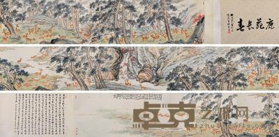 鹿苑长春 手卷 设色纸本 59×77.5cm;59×929cm;59×72.5cm