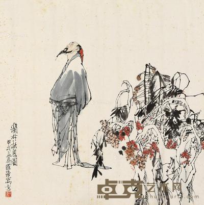甲戌(1994)年作 霜林秋思图 镜片 设色纸本 68×68cm