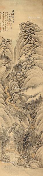  策杖访友图 立轴 绢本