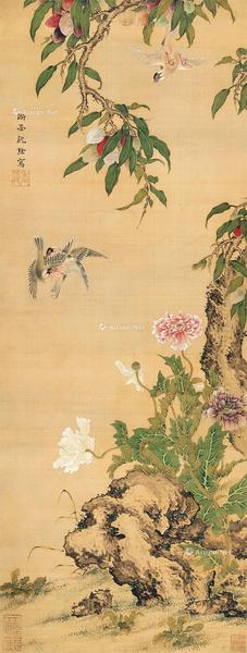  花鸟 立轴 绢本