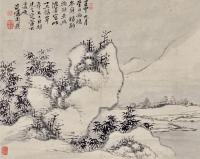  壬申（1752）年作 疏林山色 立轴 水墨纸本