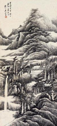  庚午（1930）年作 深山幽居图 立轴 水墨纸本