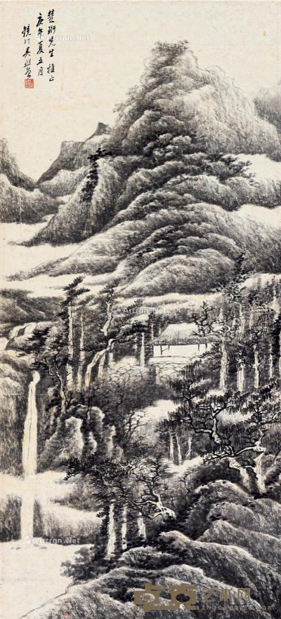  庚午（1930）年作 深山幽居图 立轴 水墨纸本 76.5×35cm