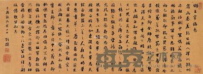  己酉（1789）年作 行书赐王宰诏意 镜片（长卷） 洒金纸本 34.5×94.5cm