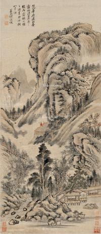  辛卯（1771）年作 溪山春霭图 立轴 设色纸本